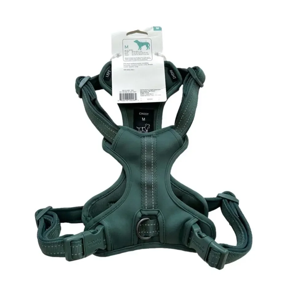 Boots & Barkley Dog Harness Reflective Comfort Green Size Medium Up To 50 Pounds